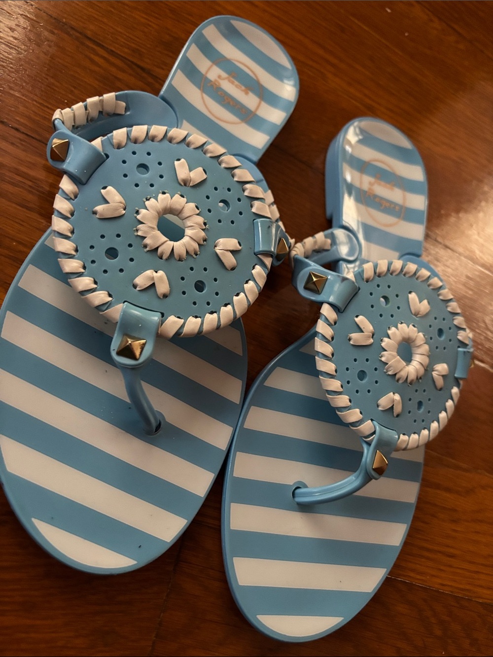 JACK ROGERS GEORGICA STRIPED JELLY SANDALS SANDALS